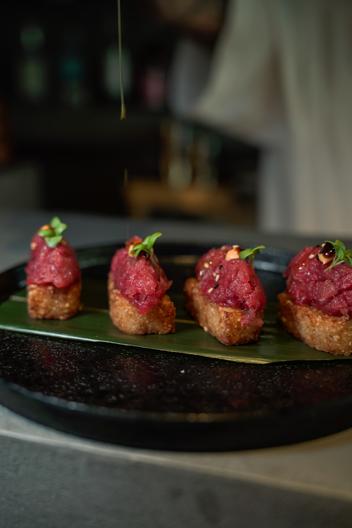 Crispy rice at Santo Sushi